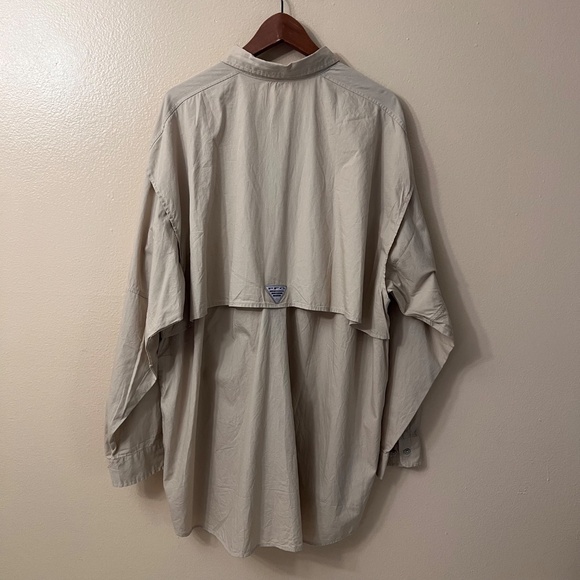 Columbia Men's PFG Sportswear Khaki Button Down Shirt Fishing Lightweight Sz 2XL - Picture 2 of 11